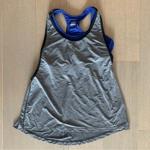 Nike Dri-Fit Grey Racerback Tank Top with Built-In Sports Bra